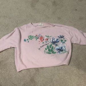 French Slogan Pink Sweater